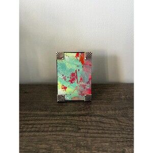 Vintage 3.5” x 5” Glass Frame with Silver Colored Metal Corners